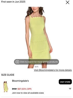 Karl Lagerfeld Lime Green Scalloped Sheath Dress